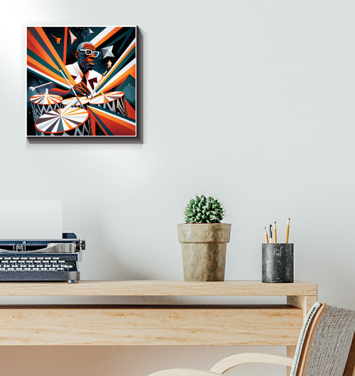 Vibrant Violin Virtuoso Wrapped Canvas