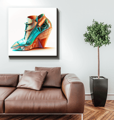 Artful Evolution - Futuristic Shoe Wrapped Canvas - Beyond T-shirts