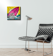 Side view of Surfing 5 32 Wrapped Canvas