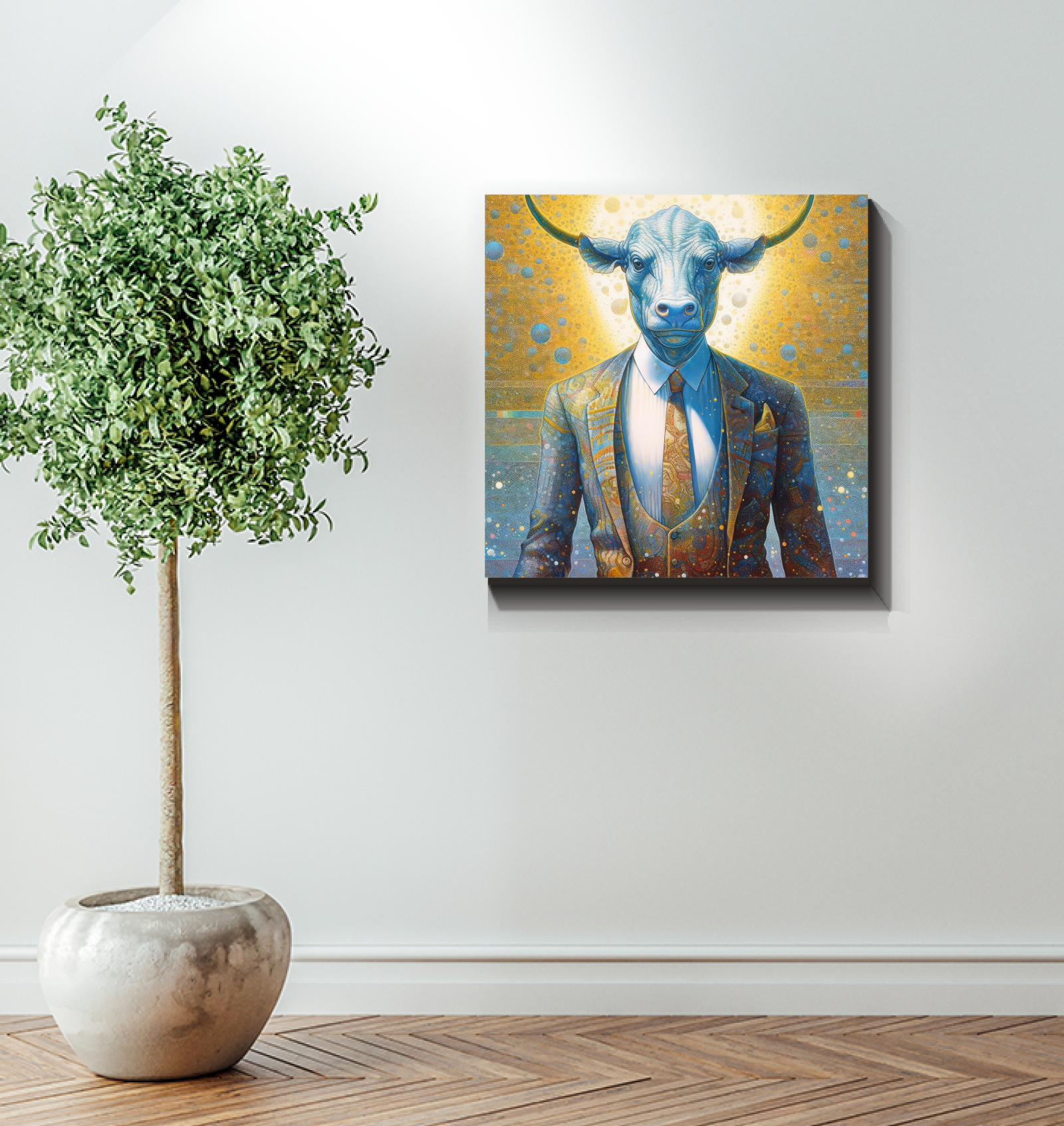 Buffalo Spirit, a symbol of strength on canvas