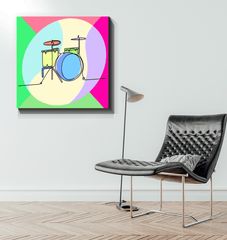 Drums Line Art Wrapped Canvas - Beyond T-shirts