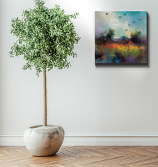 Serene River Reflections Wrapped Canvas