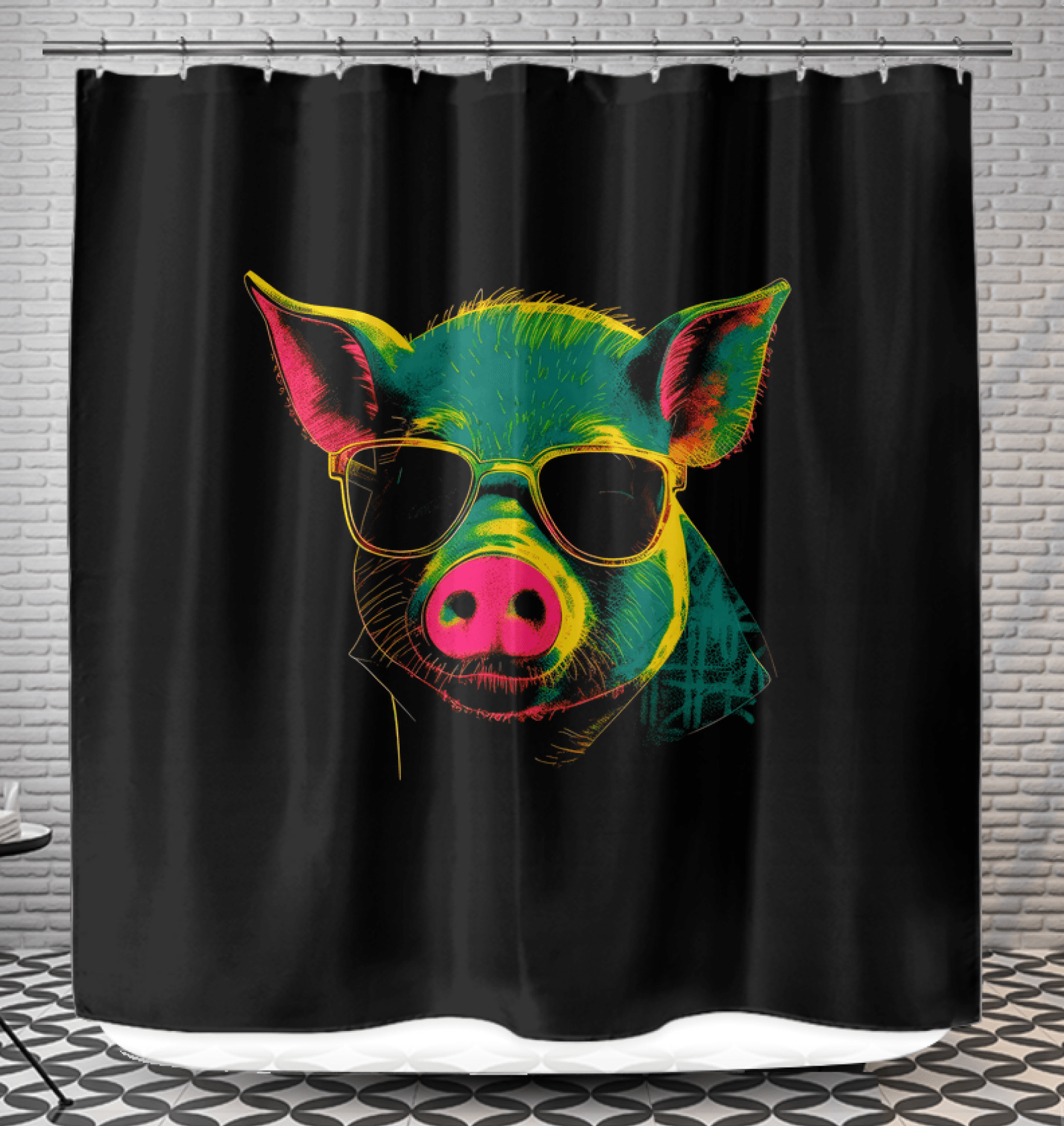 Playful Piggy Pals Shower Curtain - Beyond T-shirts