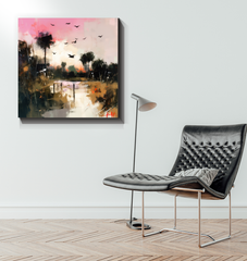Tropical Paradise Landscape Wrapped Canvas