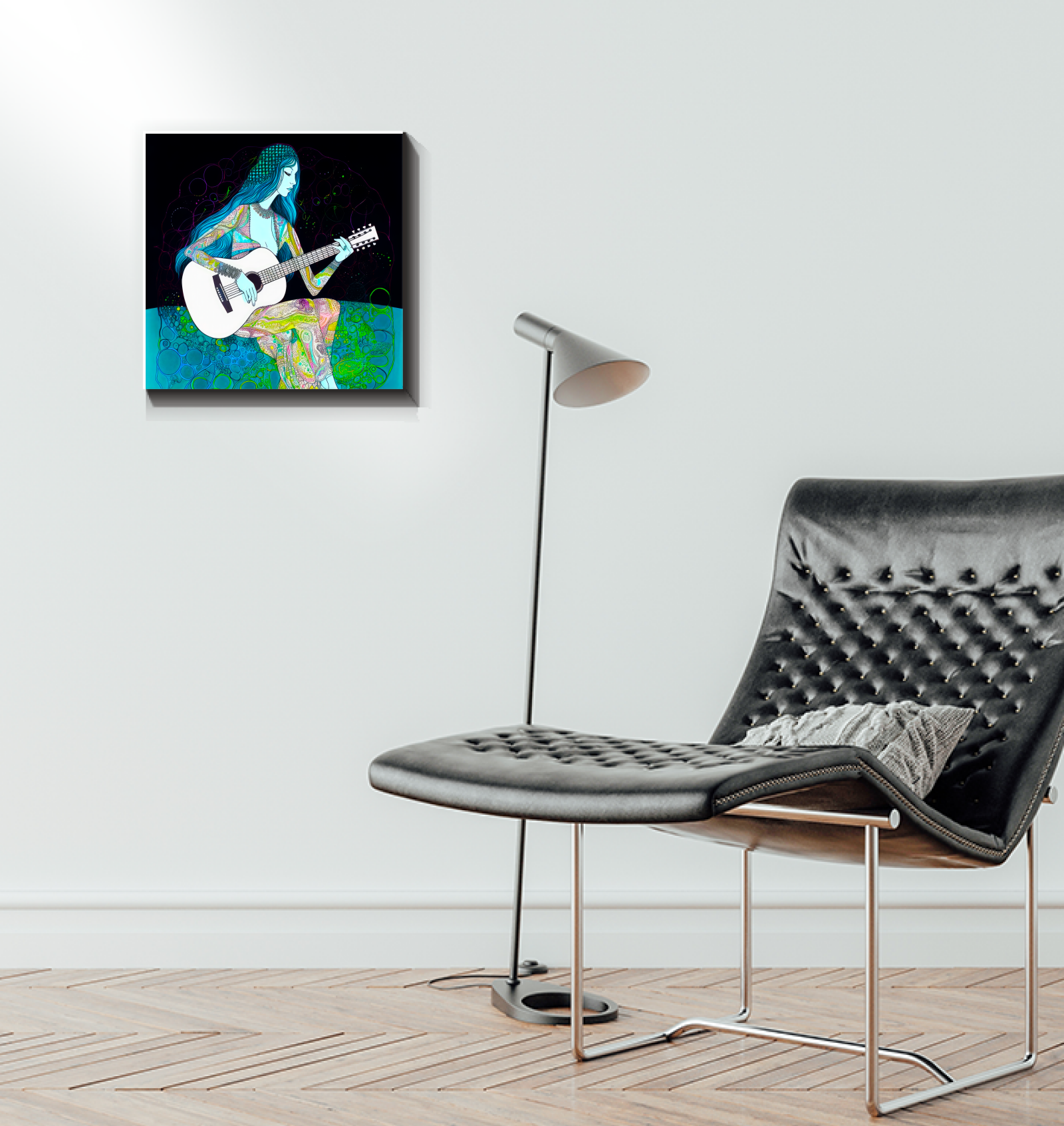 Artistic wildflower wrapped canvas ideal for living room or office