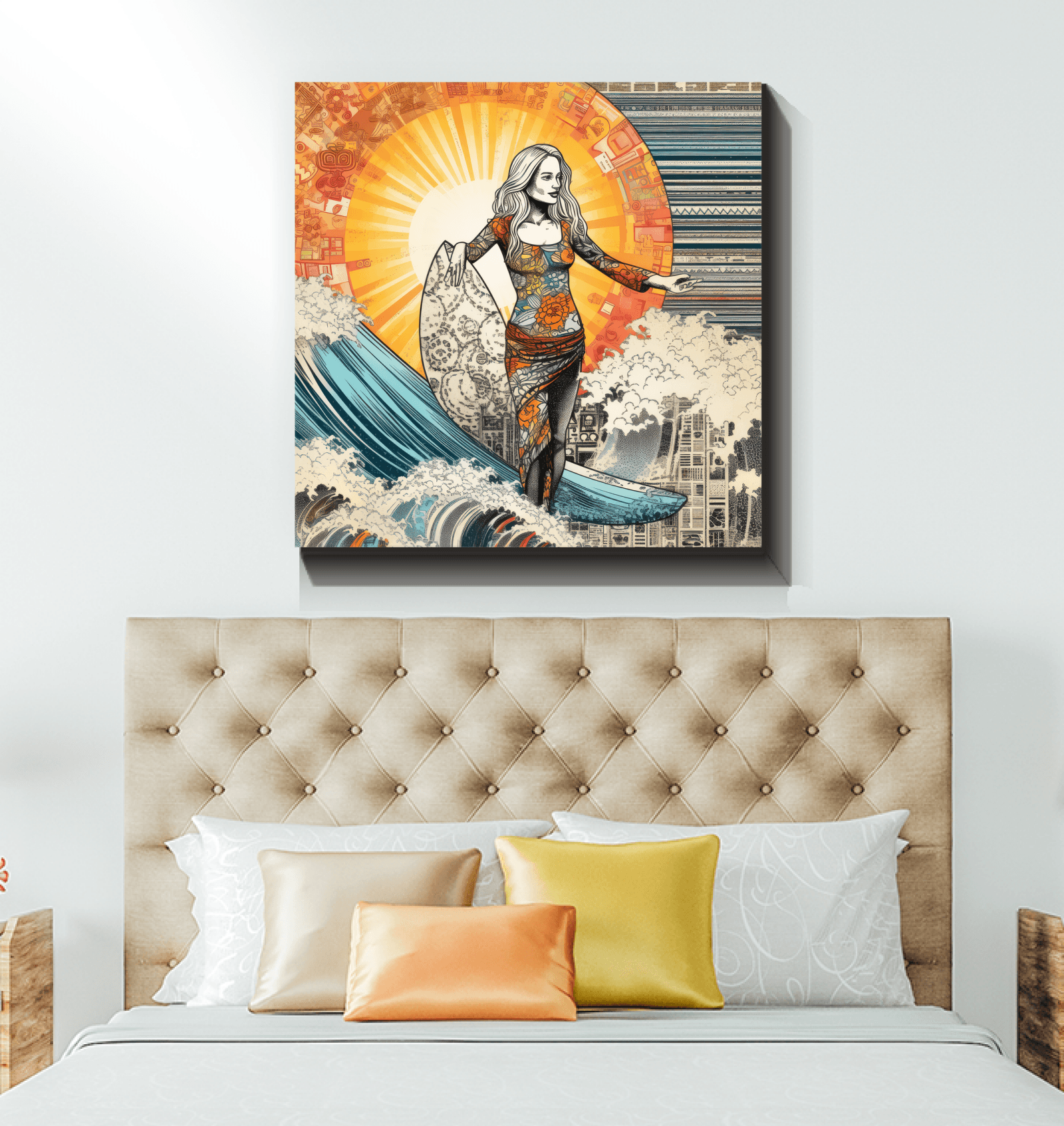 Surfing Adventure Canvas Print - Beyond T-shirts