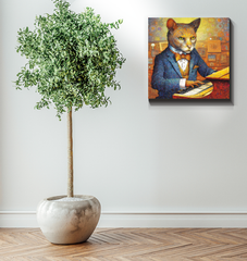 Cat's Dreamy Moonlight Wrapped Canvas