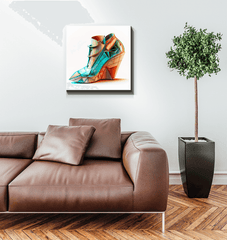 Artful Evolution - Futuristic Shoe Wrapped Canvas - Beyond T-shirts