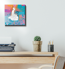 Elegant wrapped canvas with violet hues
