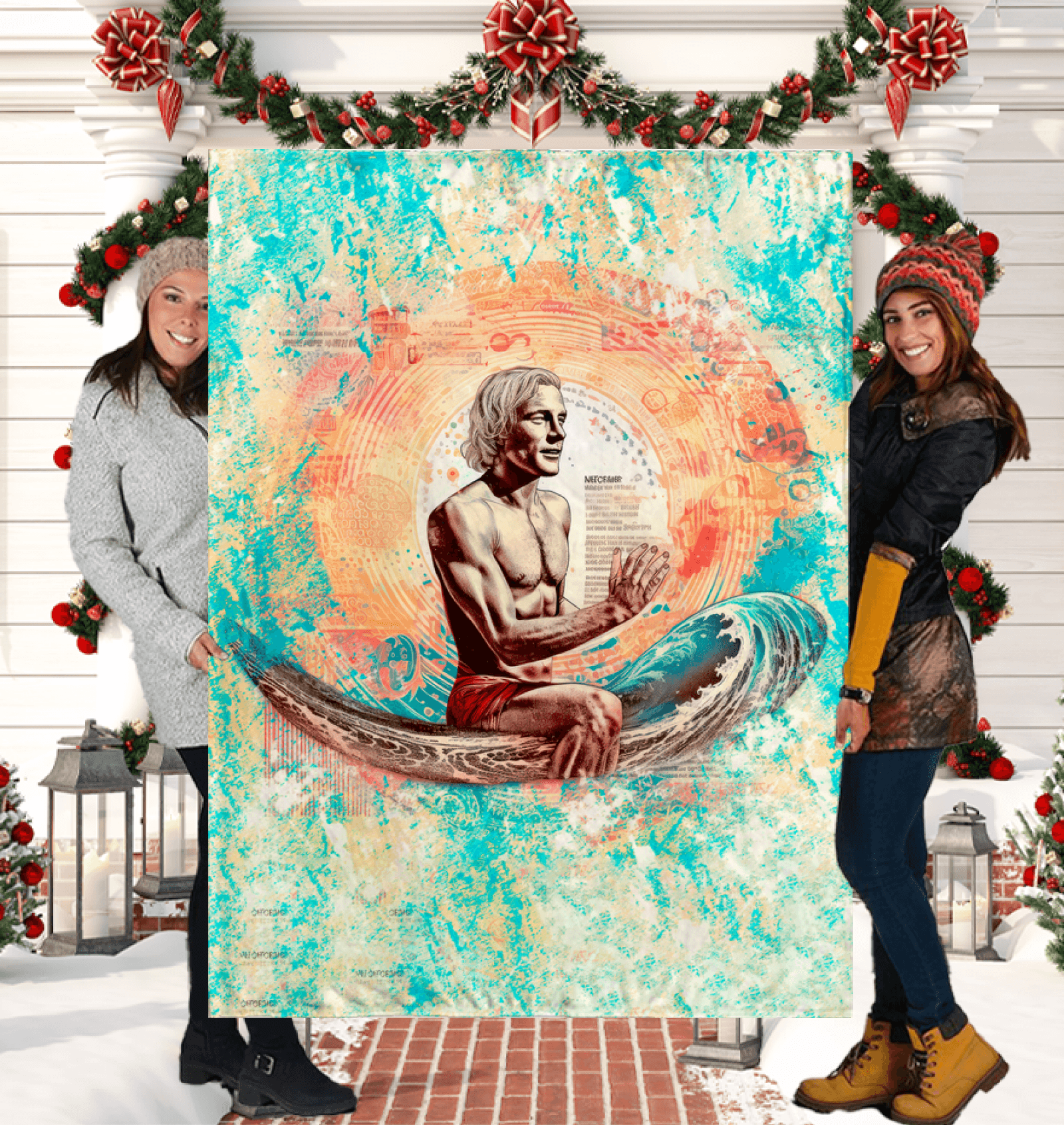 Surfing Melody Sherpa Throw Blanket - Beyond T-shirts