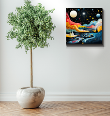 Luminous Lilies Pond Landscape Canvas