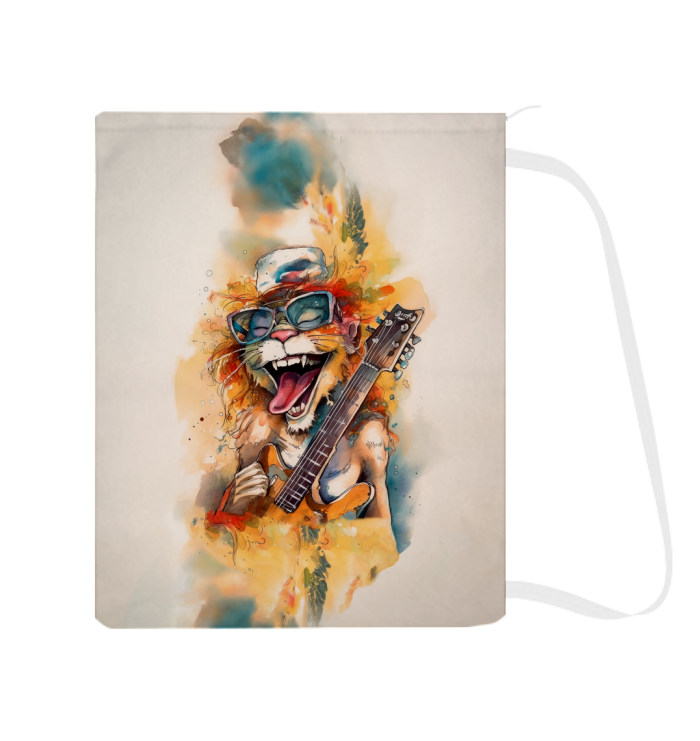 Whimsical Laundry Bag with Musical Caricature