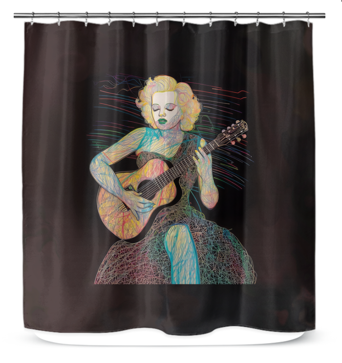 Stylish and durable Aster Amity shower curtain enhancing bathroom decor.