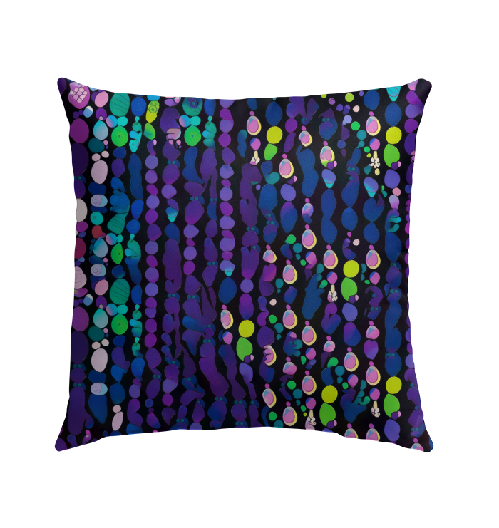 Colorful Meadow Melodies Pillow for Outdoor Décor