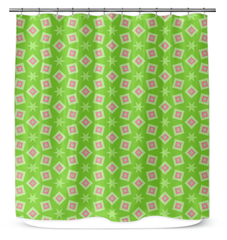 Urban Jungle themed shower curtain with lush greenery print