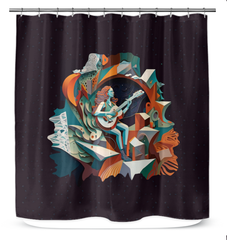 Acoustic Aura Shower Curtain