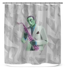 Stylish Geometric Elegance Shower Curtain enhancing bathroom decor with its unique design.