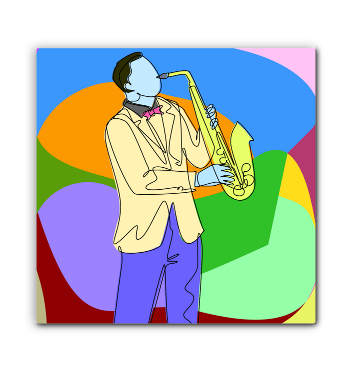 A Man Plays The Saxsophone1 Wrapped Canvas - Beyond T-shirts