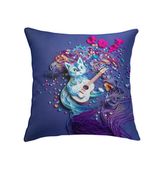 Stylish Kirigami Ocean Waves decorative pillow for home.