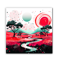 Vibrant Valley Colorful Landscape Canvas