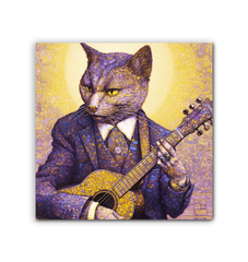 Squirrel in a suit on wrapped canvas.