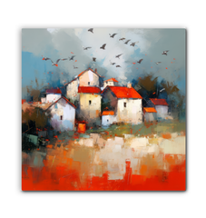 Tranquil Sunset Landscape Wrapped Canvas