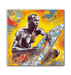 Dynamic wave illustration on Surfing 5 16T Canvas