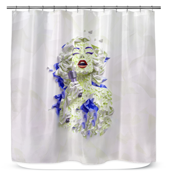 Close-up of Floral Cascade Kirigami pattern on durable shower curtain