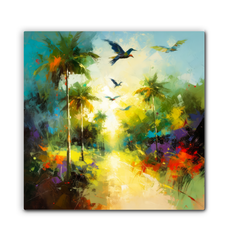 Coastal Sunset Paradise Wrapped Canvas