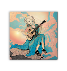 Elegant floral wrapped canvas art 'Whispering Petals' displayed in a living room.