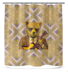 Wildlife bear shower curtain for bathroom decor