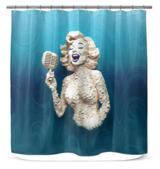 Elegant bathroom decor featuring the unique Arctic Wonderland Papercut Shower Curtain.