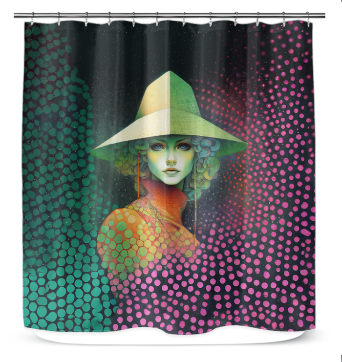 Close-up of Boundless Beauty Shower Curtain's intricate design.