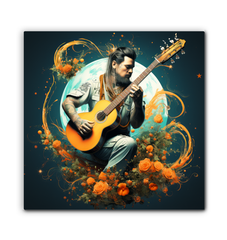 Guitarist's Oasis Desert Guitar Canvas Print