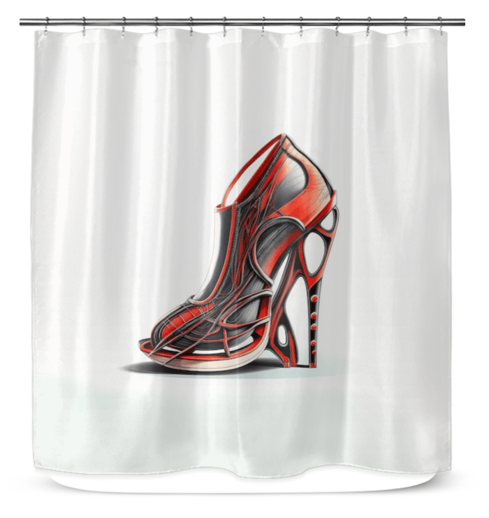 EcoStride Futuristic Shoe Shower Curtain - Beyond T-shirts