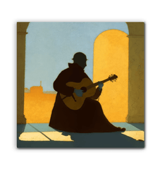 Sitar Serenade Canvas Art - Beyond T-shirts