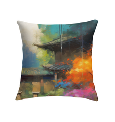 Serene Sunset Landscape Indoor Pillow