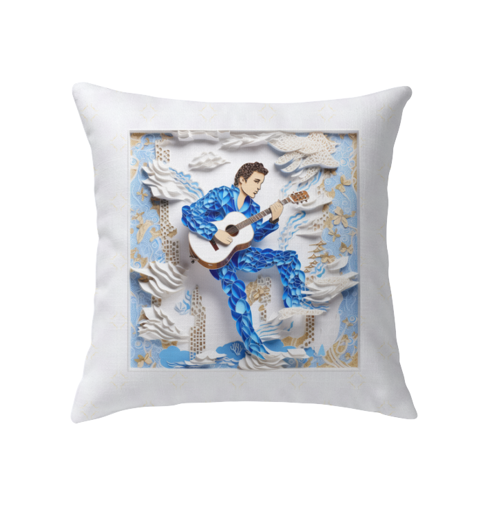 Whirlwind Whispers pillow adding a luxurious touch to modern home decor.