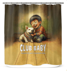 Close-up detail of the durable fabric of the CB6-30 shower curtain.