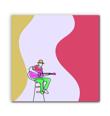 Guitar Line Art 3. Wrapped Canvas - Beyond T-shirts