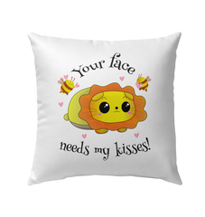 Needs My Kisses Outdoor Pillow