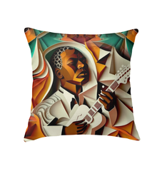 Guitarist's Silhouette Indoor Pillow