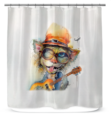 Trumpeter's Tuneful Torrent  Shower Curtain