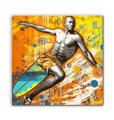 Surfing 5 12 Wrapped Canvas in a frame