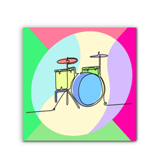 Drums Line Art Wrapped Canvas - Beyond T-shirts