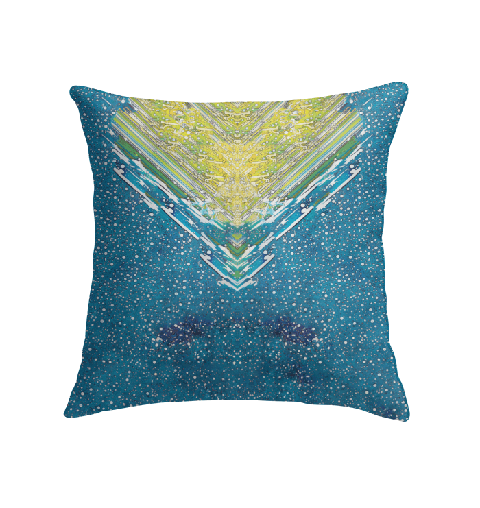 Detailed texture and vibrant design of the Surfing 5 20 Indoor Pillow up close.