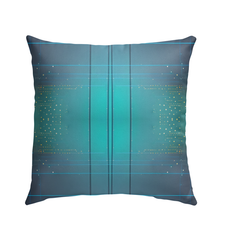 Close-up of Urban Serenity Beyond Style Outdoor Pillow with sleek patterns.