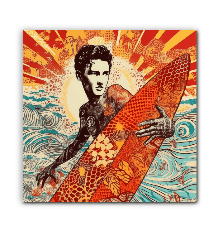 Surfing Serenity Canvas Art - Beyond T-shirts