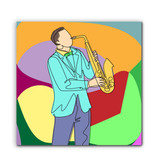 A Man Plays The Saxophone1 Wrapped Canvas - Beyond T-shirts