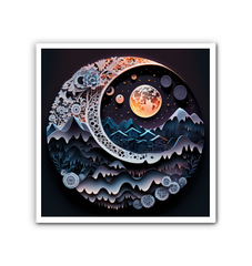 Harmonious blend of night and day on canvas art.